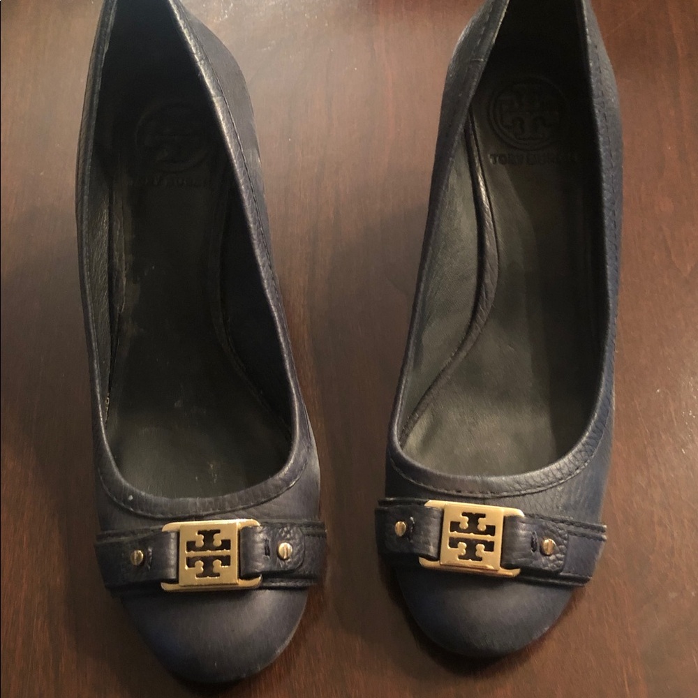 Tory Burch Navy Wedge Heels